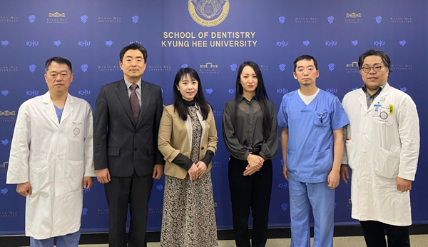 좌측부터 신승윤 교무부학장, 정종혁 학장, 미노와 에리카 교수, 요코타 히데미 학생, 권용대 연구부학장, 김규태 국제교류실장